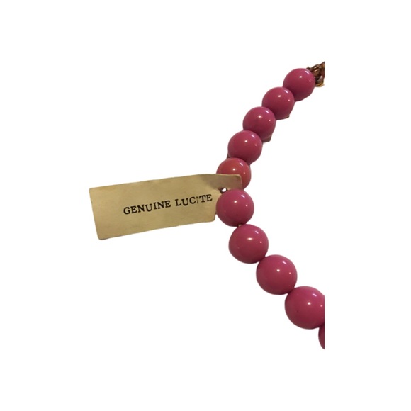 Vintage Lucite Pink Necklace - Picture 3 of 6